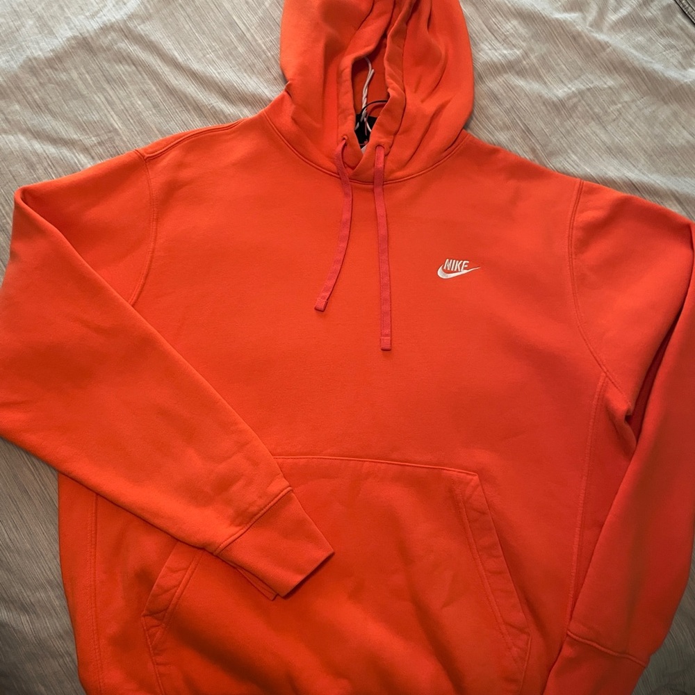 Nike Men's Orange Hoodie size Large